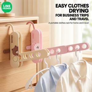LINE FRIENDS BROWN HIPS Travel Folding Hanger 7 Holes Design Gift Idea LFB450