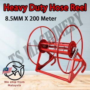 Heavy Duty Hose Reel With Bearing  With Hooks Hanging Type Pipe Roller Fit 200M 8.5MM Power Sprayer