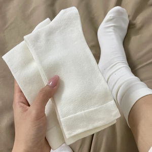 CADIAES ถุงเท้า ผู้หญิง ผ้าฝ้าย ป้องกันขุย สีขาว รุงรามใหญ่ สร้างความสวยทุกฤดู ระบบการรับรองสวยที่ดี ที่สุด รับผิดชอบ สินค้าที่น่ารัก สวมถุงเท้า สบาย