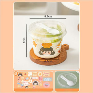 MLADEN 10Pcs Dessert Cup 220/280ml Disposable Cake Pudding Ice Cream Yogurt Cup with Spoon Bekas Plastik