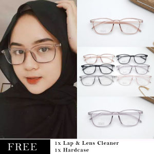 Kacamata Aantiradiasi Frame Kacamata Kotak 21351 Wanita/Pria + Lensa Minus Antiradiasi Komputer