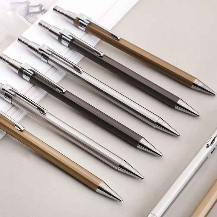 Metal Rod 2B Automatic Pencil Non-toxic Pen Press 0.5 Immortal Gas 0.7 ...