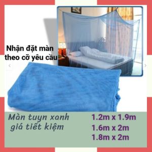 Mùng Màn Tuyn Xanh Biển Loại Tiết Kiệm 1.2m*1.9m / 1.6m*2m / 1.8m*2m