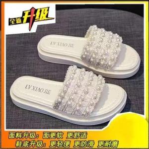 [Free Shipping] Branded womens summer 2026 new style outdoor thick-soled slip-on sandals stylish and elegant black