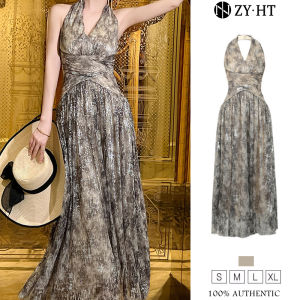 ZYHT EraVogue Váy nữ Váy nâu Váy đường viền cổ áo Váy chữ A Váy công sở Váy cao cấp Váy cổ điển Váy sự kiện Váy dự tiệc Váy dạ hội 70278