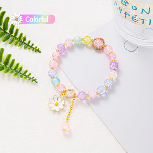 Payoe Gelang Manik-Manik Kristal Aesthetic Gelang Korea Lucu Daisy Flower Bracelet