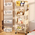 IKEA 2-5 Layers Storage Rack With Wheels Movable Book Shelf Rack Household Kitchen Shelf Rack. 
