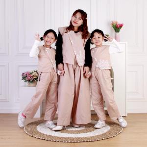 Dungdungkids Setelan 3 in 1 Anak Couple Anjani Katun Poplin Bordir Knitt  3 - 14 Tahun