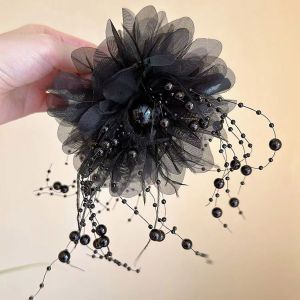 GL 13CM Fashionable peony flower feather shark hair clip HR-45