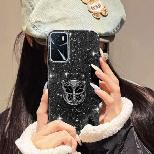 YBD Butterfly Ring Phone Case For OPPO A55 A54 A56 A53S A16S A16 A54S 4G 5G Flash Powder IMD Soft Shell