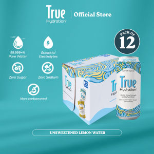 True Hydration™ Hydration Drink | Electrolyte Drink | 0 Sodium | 0 Sugar | 0 Carb | Made in USA (12 x 320ml) - Lemonade/Lemongrass