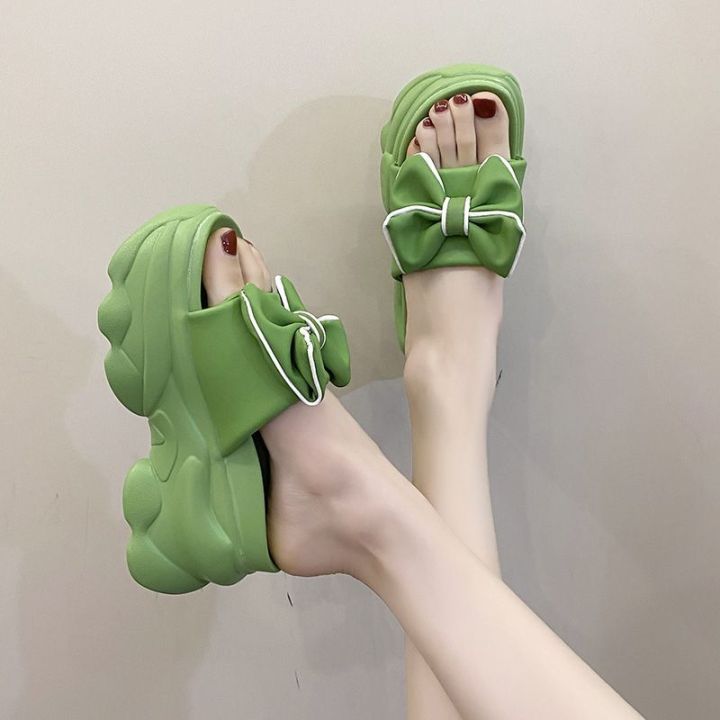 Wedge Sandals For Women Bear Bow 8cm Thick Sole Style Lazada