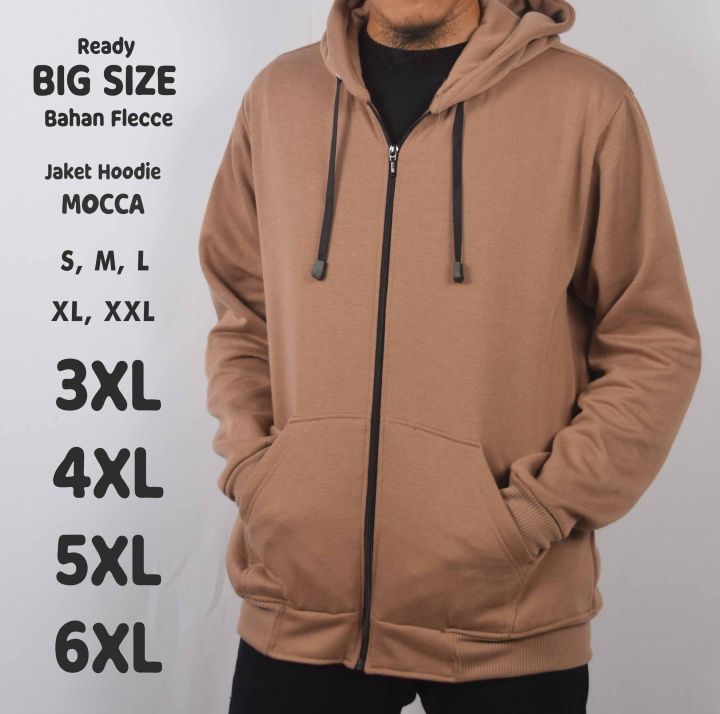 Jacket Hoodie Jumbo Size Jaket Hoodie Pria Mocca Jumbo Big Size