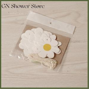 GNStore[COD] พวงดอกเดซี่ธงเดซี่1ชุดสำหรับงานเลี้ยงวันเกิดผ้ากระสอบสีขาวดอกไม้