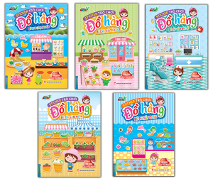 combo 5c Sticker Trò chơi đồ hàng - Bé tập làm bác sĩ đi thủy cung tập làm vườn làm chủ tiệm hoadu lịch biển