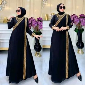 ZIFA FASHION // COD // NANDINI DRESS ABAYA INDIA // ABAYA BORDIR INDIA // ARABIAN JERSEY MIX CRUTY BORDIR TERBARU // ABAYA GAMIS WARNA TERBARU TERMURAH POPULER BESTSELLER // *DZ