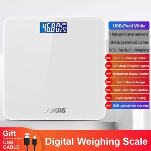 OOKAS Electronic Weighing Scale For Human 12in1 Smart Digital Scale Bluetooth Body Fat Scale USB Cha