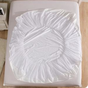 Waterproof Mattress Protector Cover Bed Sheet White and Grey