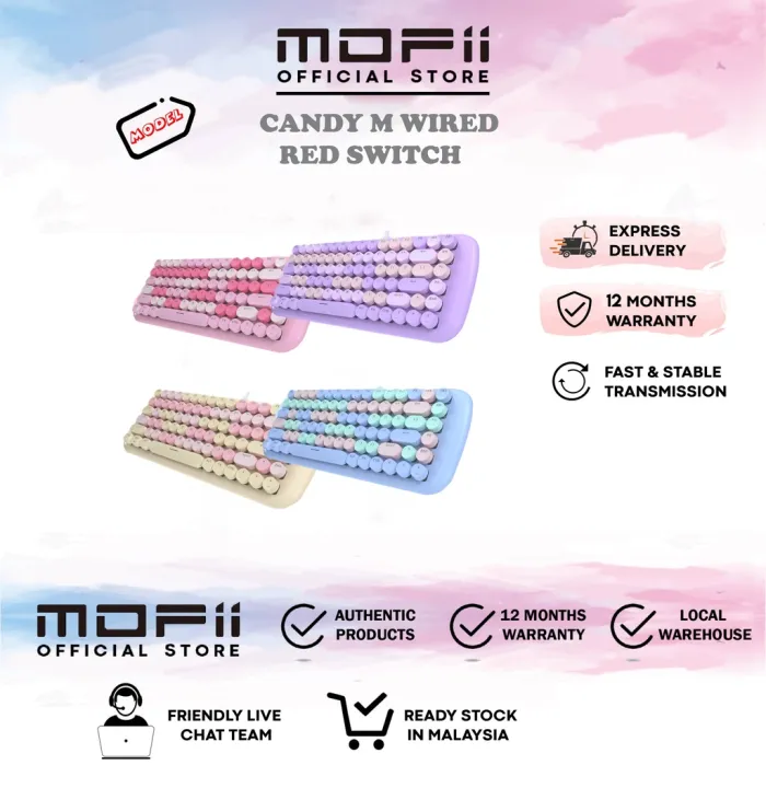 MOFII Candy M Wired Mechanical Gaming Keyboard Red Switch New Model Gift Present