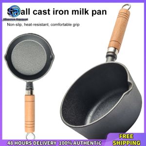 Winnereco Cast Iron Mini Sauce Pan Non-Stick Small Saucepan for Butter and Sauce Preparation Compact and Durable Black Finish