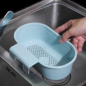 Kitchen Sink Drain Basket Kitchen Sink Food Catcher Garbage Can Vegetables Fruits Washing Multi-Functional Hanging Drainer Rack