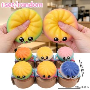 Stress-Relieving Steamed Buns Bubble Blower Squishy Toy Non-Sticky Soft Stretchy Fidget Springy Fun Stress-Relief Funny Fidget Toy