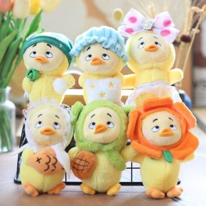 BVRZO Work Is So Annoying Annoying Duck Plush Keychain Stuffed Simulation Little Yellow Duck Plush Keyring Anime Fluffty Toy Cute Plush Pendant Backpack Decor