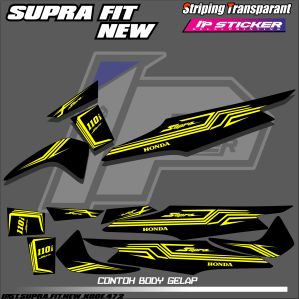 SUPRA FIT NEW (COD) STIKER STRIPING MOTOR HONDA SUPRA FIT NEW - STIKER LIST SIMPLE DESAIN RACING HOLOGRAM DAN TRANSPARAN BISA COD IP.KODE-472