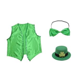 Irish Day Celebration Costume Combo Saint Patricks Day Party Suit Accessory Vest Bow Tie Headband/Hat Accessories Set
