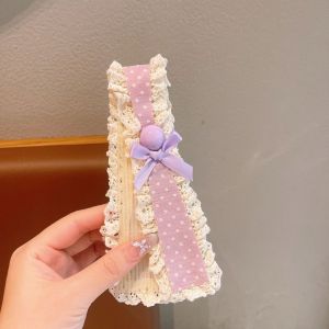 Floral Pattern Children Hair Patches Wide-edged Lace Broken Hair Headband with Magic Tape Closure Girls Headband
