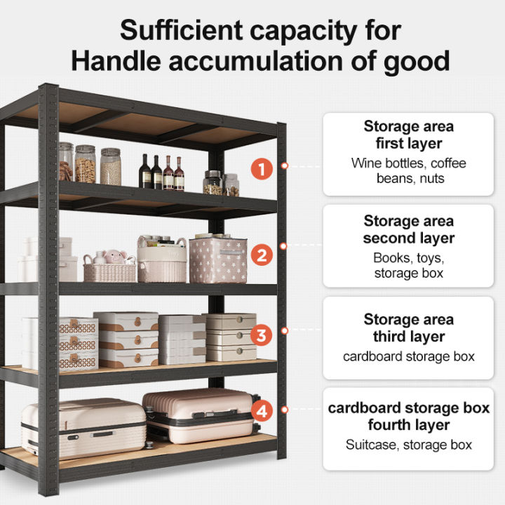 SUNNY 6 Layer Metal Rack Boltless Rack Heavy Duty Steel Rackorganizer ...