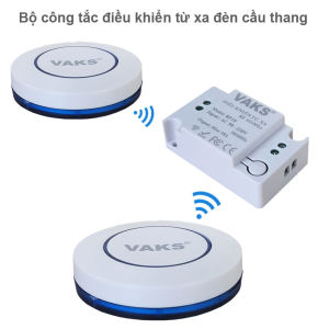 Combo công tắc điều khiển từ xa gồm 01 hộp nhận RF10 và 02 nút nhấn không dây RM-C: Dùng cho đèn cầu thang nhà xe - Lazada