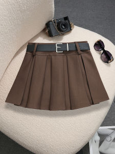 COD with belt~ College style jk pleated skirt spring new high waist and thin anti-light Spice Girl skirt 99122026 new product