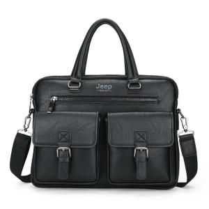 JEEP BULUO Briefcase Bags For Men Business Fashion Office Work Handbags Famous Brand New Design Mens Briefcase 14 Laptop Bag