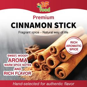 Organic Cinnamon Sticks - GMO/Trans Fat/Saturated Fat/Cholesterol Free - Fresh Salads & Herbs Spice