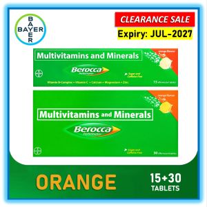 [Clearance Sale] Berocca Orange Flavor (30 + 15 Effervescent Tablets) Multivitamins & Minerals
