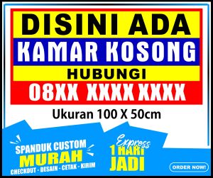 Banner DISINI ADA KAMAR KOSONG Spanduk ADA KAMAR KOSONG ukuran 100x50 / Banner DISINI ADA KAMAR KOSONG Spanduk ADA KAMAR KOSONG ukuran 100x50