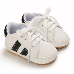 White Baptism Shoes For Men And Women Baby Parallel Bars With Laces Comfortable Casual Soft-soled Sports Shoes 0-18 Months Newborns Indoor And Outdoor Non-slip Bed Shoes Baby Toddler Shoes