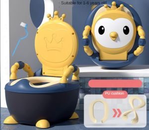 Children's Toilet Training Bedpan: Portable Boy Toilet with Lovely Cartoon Design & Backrest