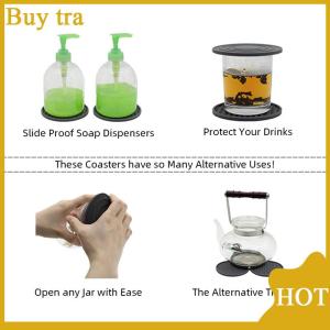 [Buytra] รอบ Coaster ถ้วยเสื่อกาแฟเครื่องดื่มซิลิโคนถ้วยผู้ถืออุปกรณ์ครัว