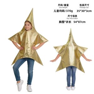 YERZ Creative Christmas Star Outfit Soft Sparkly Star Five-Pointed Star Costume Halloween Costume Star Role-Playing Costume Fancy Dress Up Costume