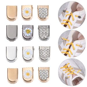 QINJUE 10pcs New Fashion Shoe Decorations Lace Lock Shoelaces Tips Head Sneaker Kits Multicolour Metal Shoelaces Accessories Lazy Shoelace Buckle