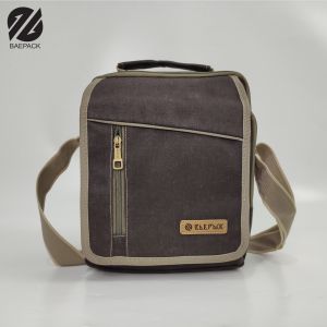 Tas Selempang Cowok Edwin Baepack / Tas Kanvas Pria Wanita / Tas Grosir Bandung / Cokelat Tua