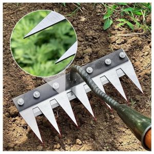 Heavy Duty Carbon Steel Garden Rake with Cutter Tooth | Multi Farming & Weed Removal Tool l Cangkul Rumput Tajak Bergigi