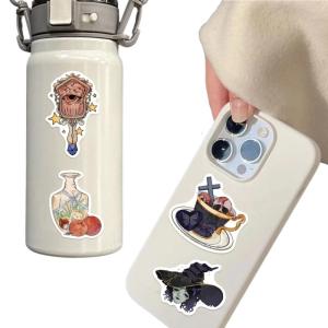 Không thấm nước PVC phim hoạt hình Phù Thủy dán với màu nước huyền diệu cuốn sách hộp sọ thiết kế cho scrapbooking vỏ điện thoại thủ công tự làm