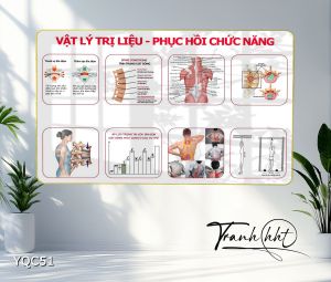 Tranh phòng khám y khoa tranh cơ xương khớp Tranh Y khoa vật lí trị liệu phục hồi chức năng tráng gương treo tường YQC51
