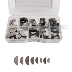 80Pcs Assorted Carbon Steel Woodruff Keys set Comprehensive Woodruff Key Assortment for Flywheels Pulleys Crankshaft Tool