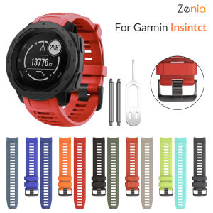 Zenia 22mm Watch Strap Skin-friendly Soft Silicone Sport Strap Watchband Wrist Band for Garmin Instinct 2 Crossover dezl Tide Tactical Solar Esports Surf Camo Instinct2 Sport Smart Watch Replacement Accessories