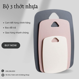 [ Bộ 3 ] Thớt Phòng Bếp Bộ Thớt  Nhựa Kháng Khuẩn Chống Trơn Trượt Nhựa PP Cao Cấp 3 Kích Cỡ Phù Hợp Mọi Gia Đình
