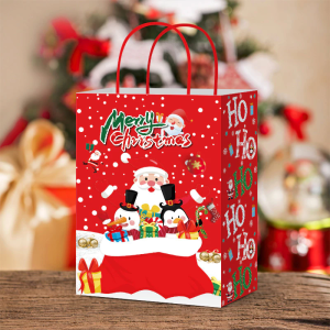 10Pcs/Pack Merry Christmas Gift Bag Kraft Paper Handbags Candy Loot Bag Partyneeds Party Supplies  | BOOKTOK PH
